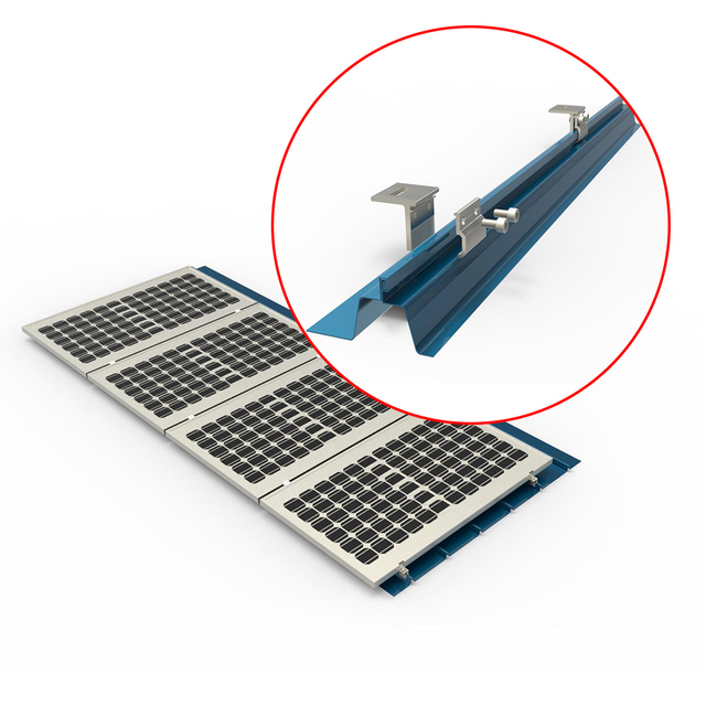  Trapezoidalny metalowy dach stojący szew metalowy dach solarowy System wspornika